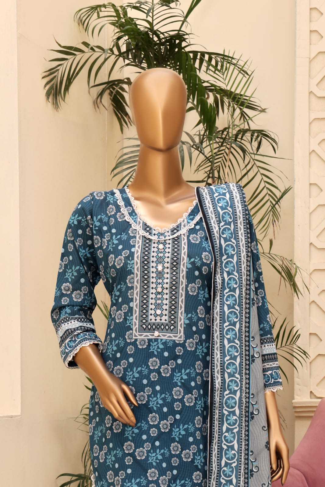 3 Piece - Khadija Lawn Bana Dora By Al Tawakkal Fabrics