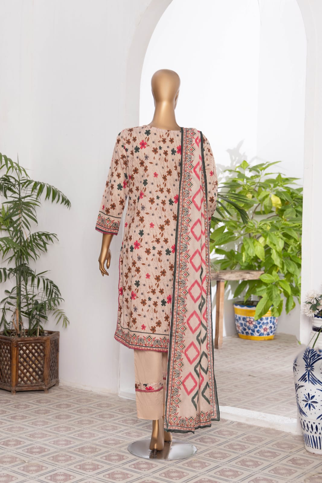 3 Piece - Khadija Lawn Bana Dora By Al Tawakkal Fabrics