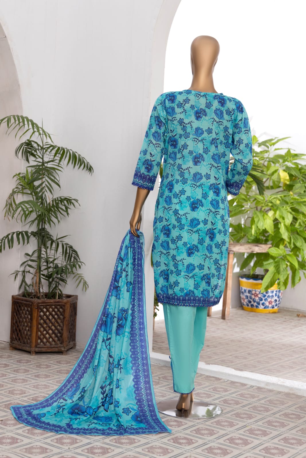 3 Piece - Khadija Lawn Bana Dora By Al Tawakkal Fabrics