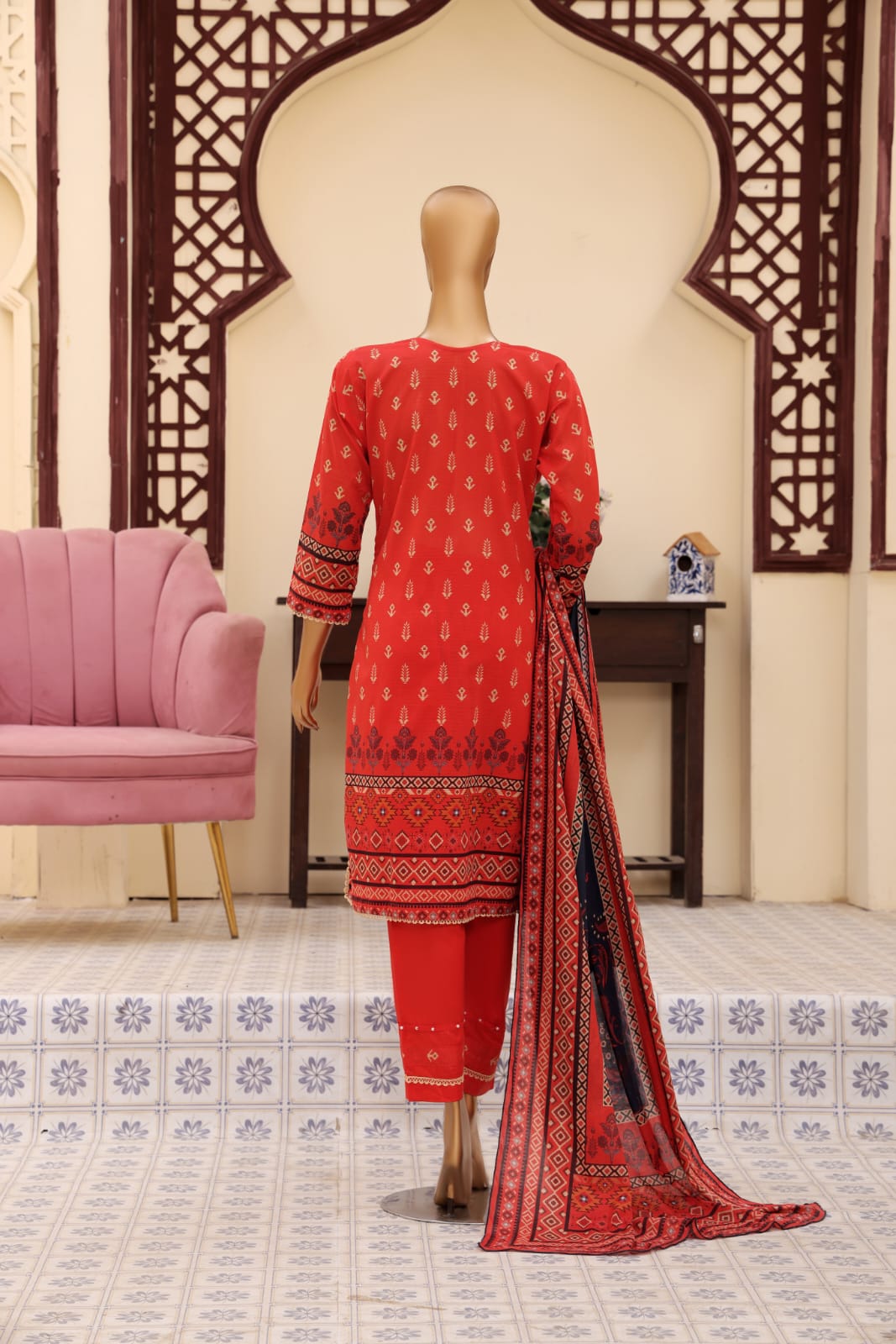 3 Piece - Khadija Lawn Bana Dora By Al Tawakkal Fabrics