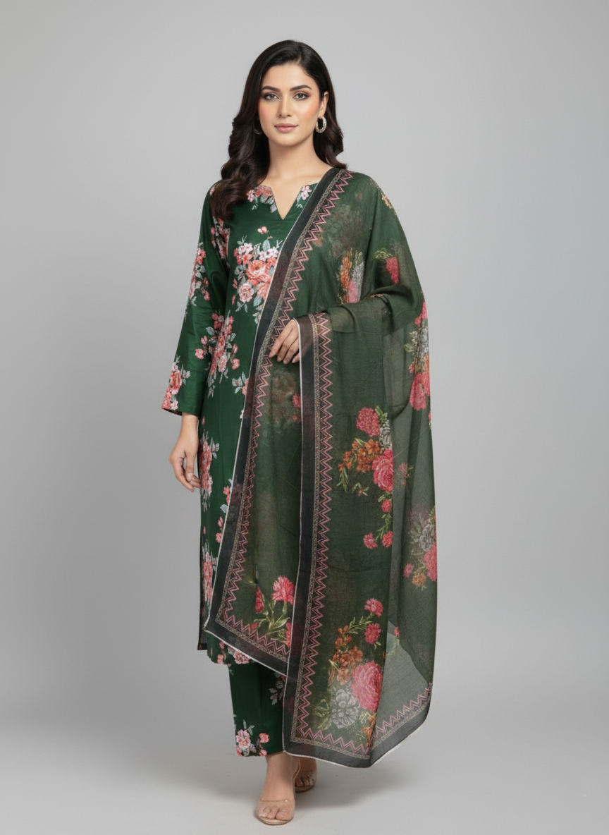 3 Piece - Bareeza Digital Chiffon By Al Tawakkal Fabrics