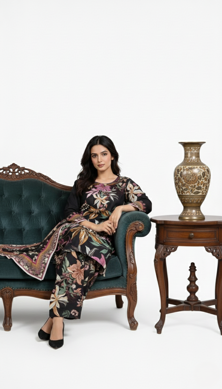 3 Piece - Bareeza Digital Chiffon By Al Tawakkal Fabrics