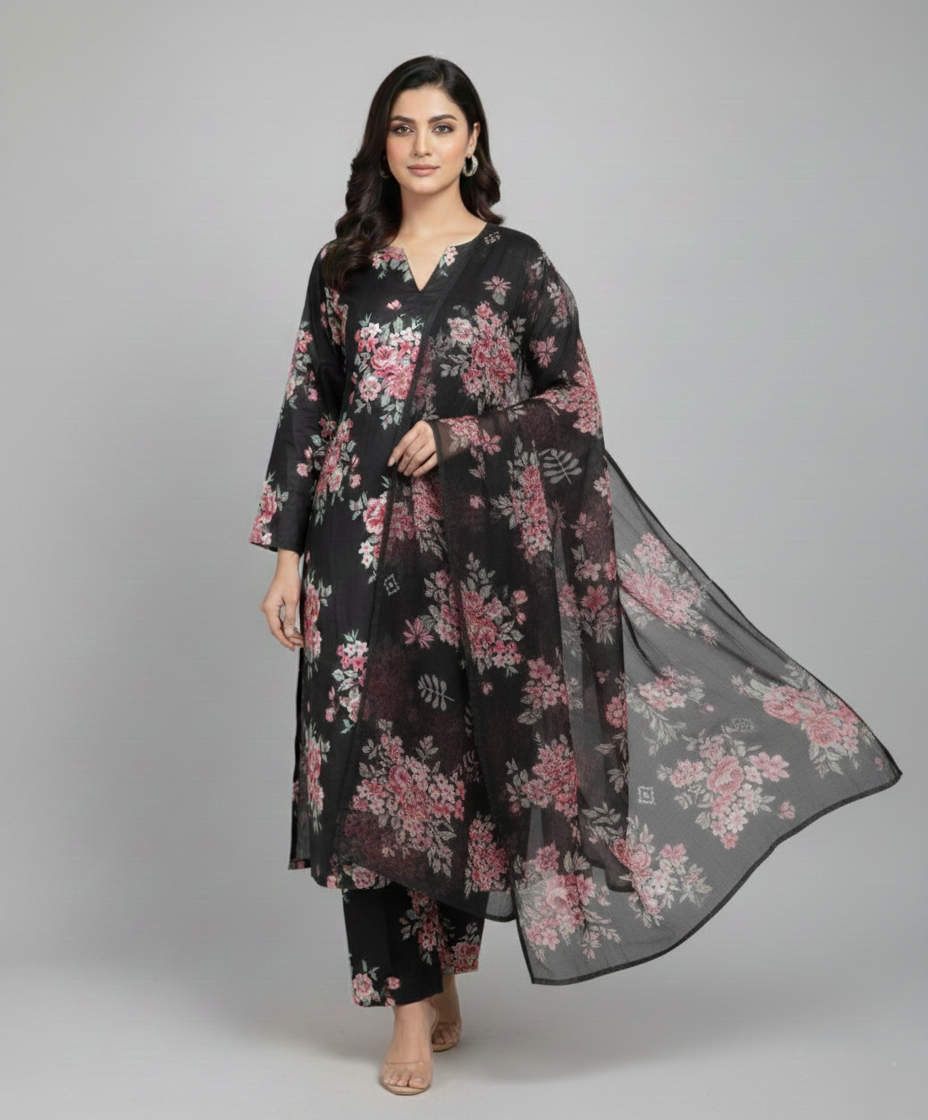 3 Piece - Bareeza Digital Chiffon By Al Tawakkal Fabrics