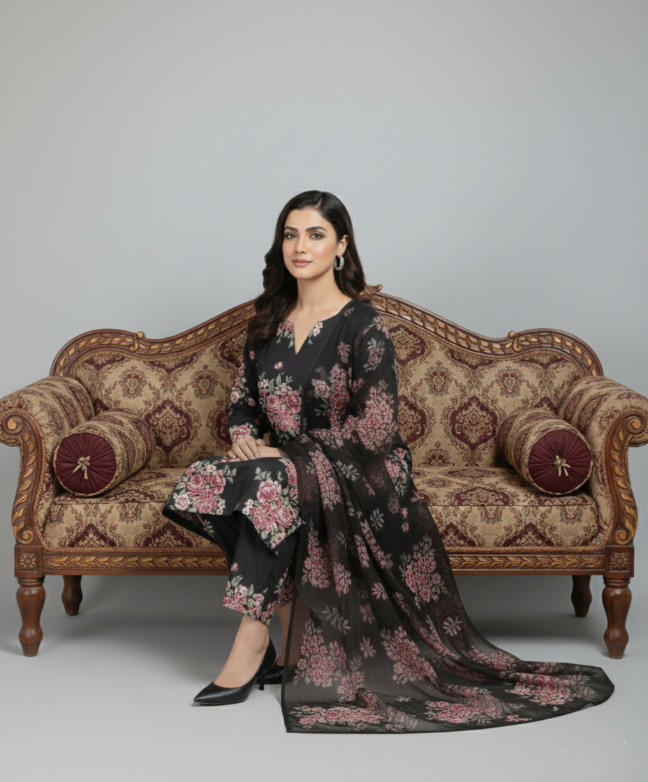 3 Piece - Bareeza Digital Chiffon By Al Tawakkal Fabrics