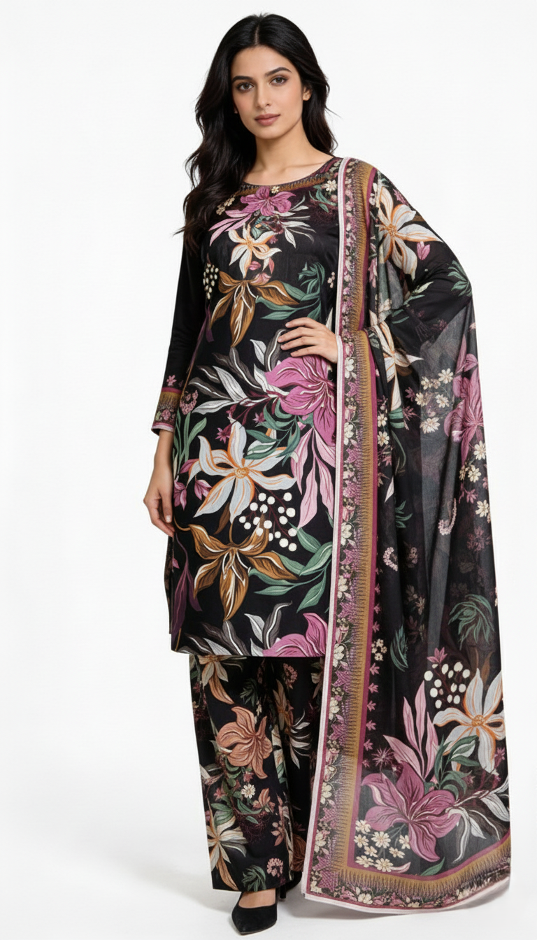 3 Piece - Bareeza Digital Chiffon By Al Tawakkal Fabrics