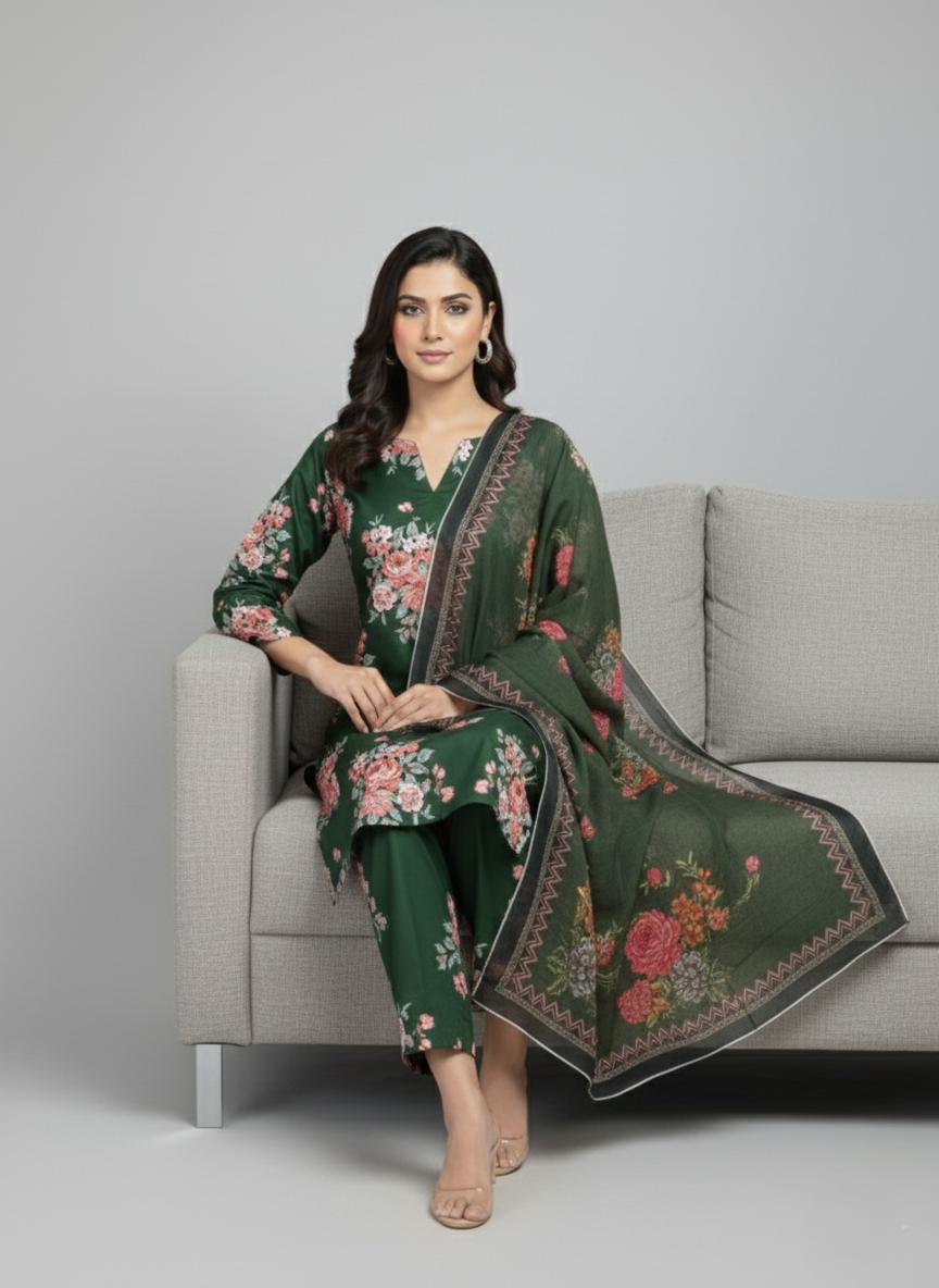 3 Piece - Bareeza Digital Chiffon By Al Tawakkal Fabrics