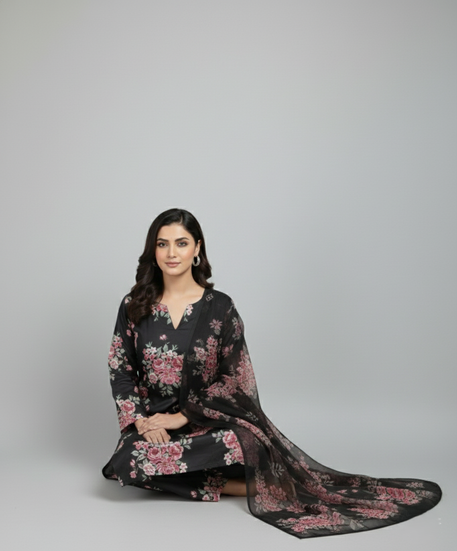 3 Piece - Bareeza Digital Chiffon By Al Tawakkal Fabrics