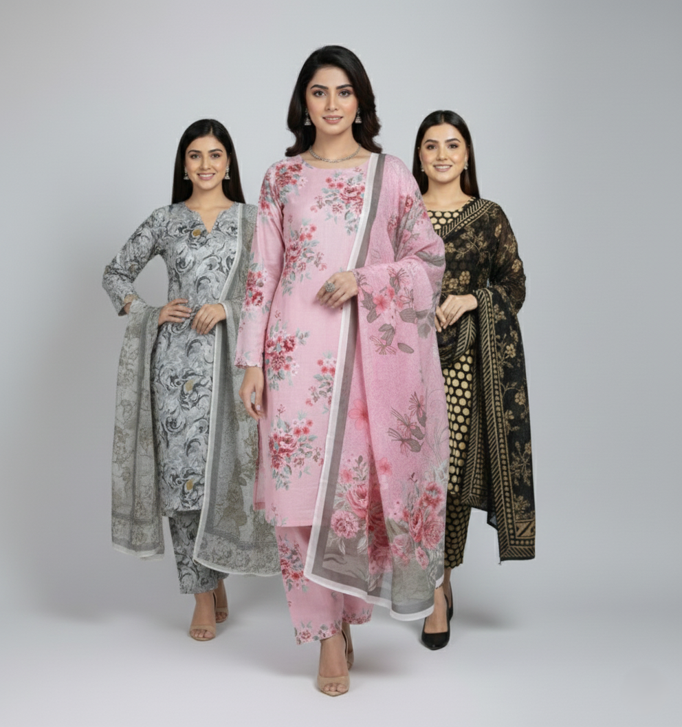 3 Piece - Bareeza Digital Chiffon By Al Tawakkal Fabrics