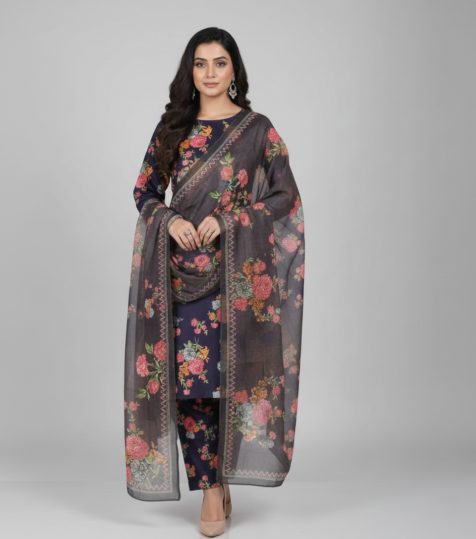 3 Piece - Bareeza Digital Chiffon By Al Tawakkal Fabrics
