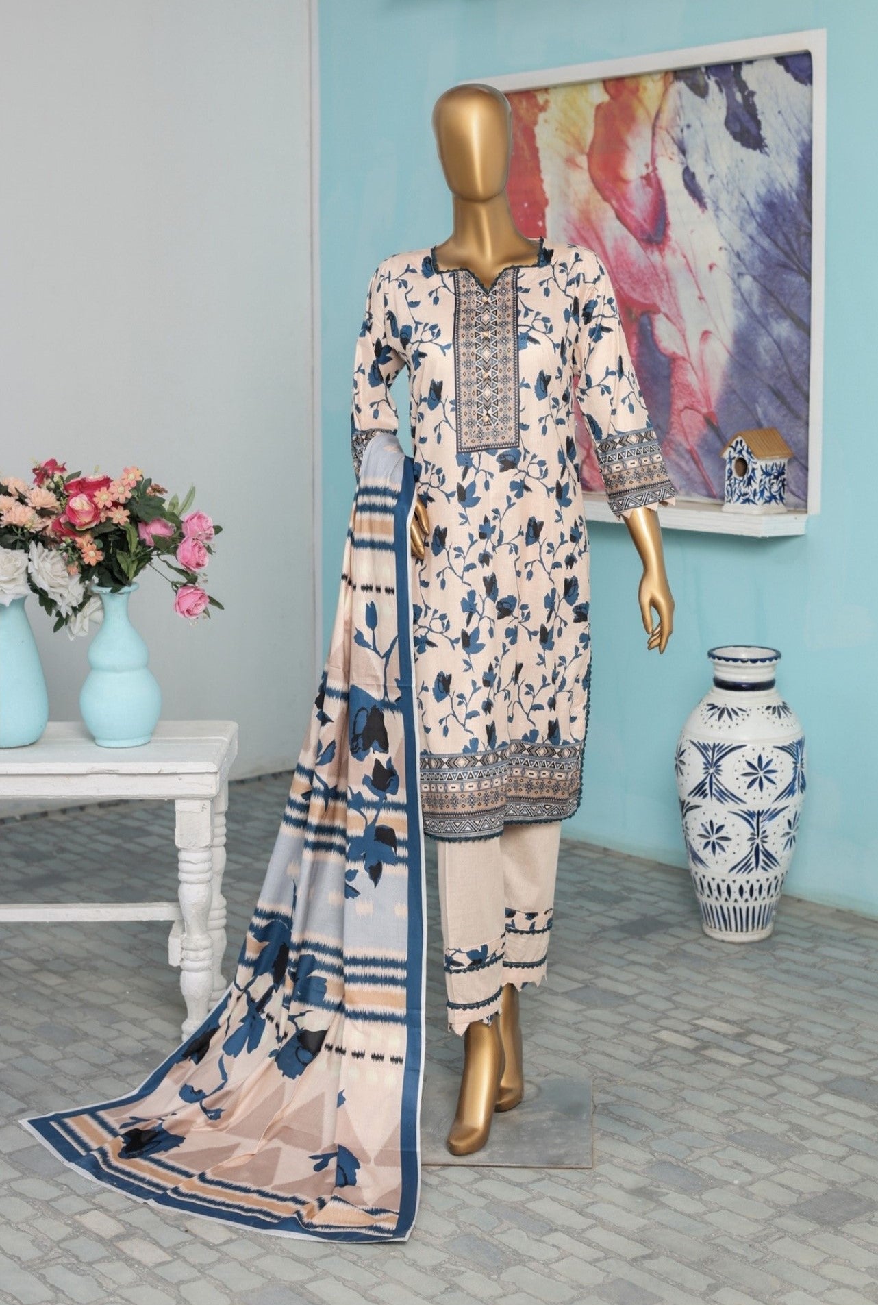 3 Piece - Bareeza Digital Cotton By Al Tawakkal Fabrics