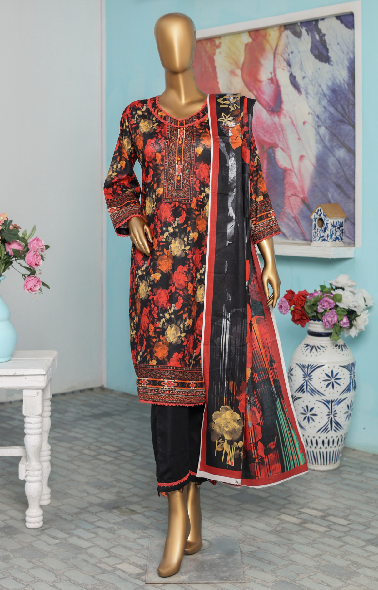 3 Piece - Bareeza Digital Cotton By Al Tawakkal Fabrics