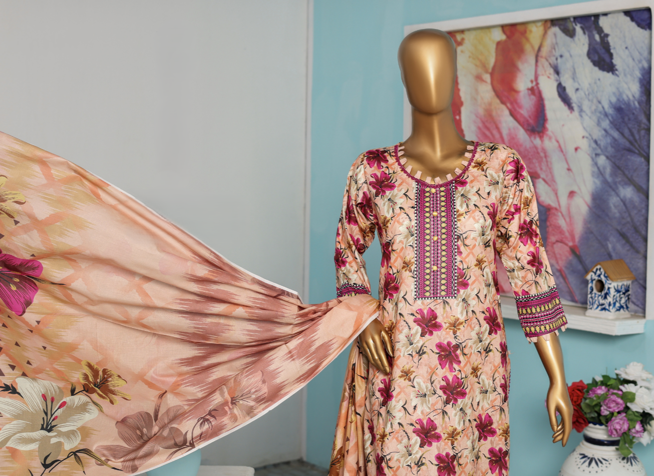 3 Piece - Bareeza Digital Cotton By Al Tawakkal Fabrics
