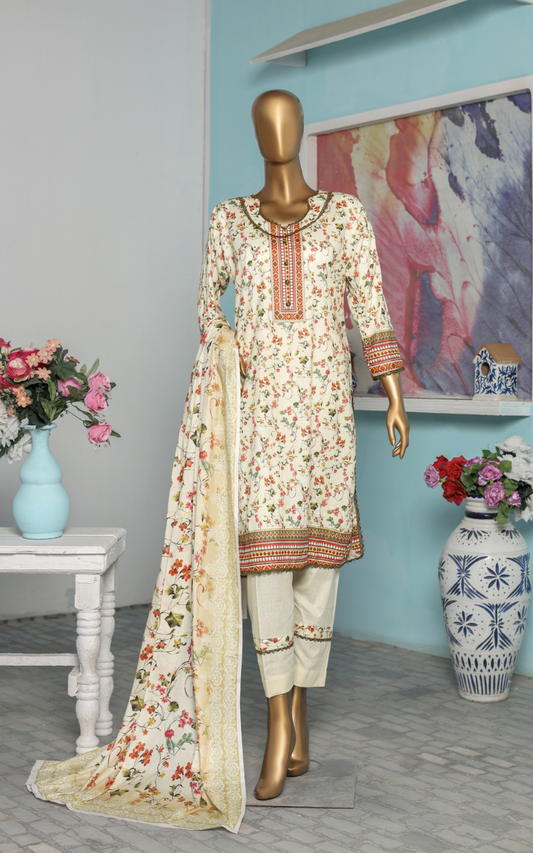 3 Piece - Bareeza Digital Cotton By Al Tawakkal Fabrics