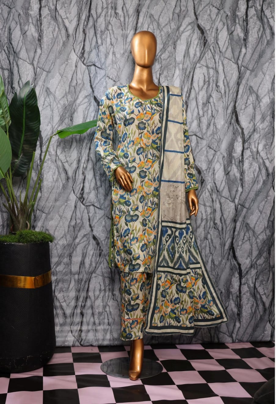 3 Piece - Bareeza Digital Cotton By Al Tawakkal Fabrics