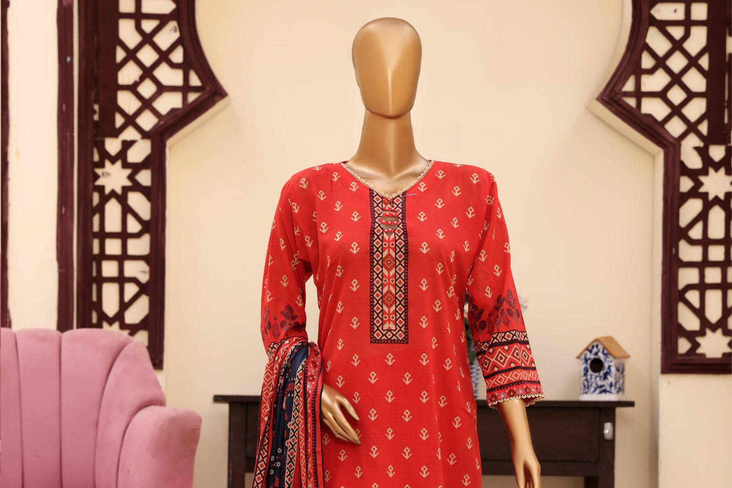 3 Piece - Khadija Lawn Bana Dora By Al Tawakkal Fabrics