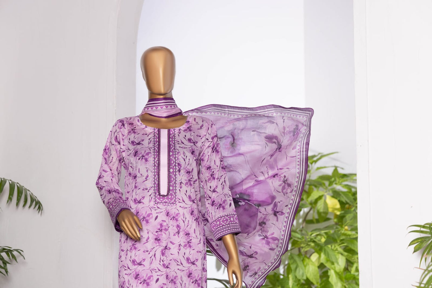 3 Piece - Khadija Lawn Bana Dora By Al Tawakkal Fabrics