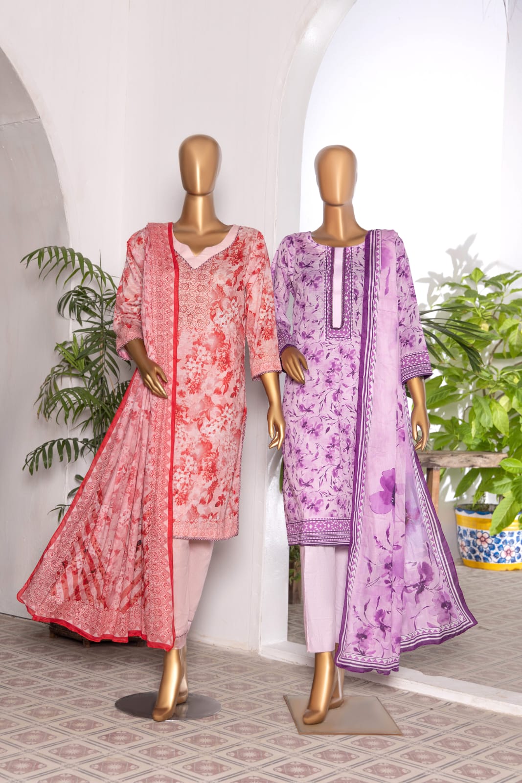 3 Piece - Khadija Lawn Bana Dora By Al Tawakkal Fabrics