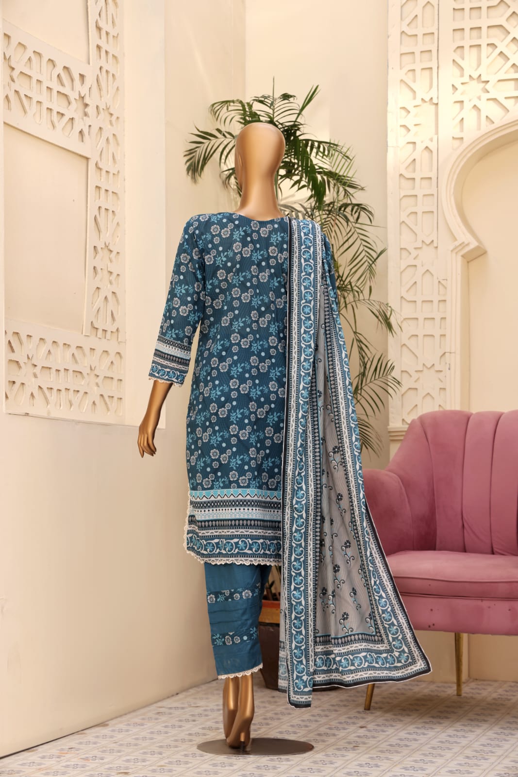 3 Piece - Khadija Lawn Bana Dora By Al Tawakkal Fabrics