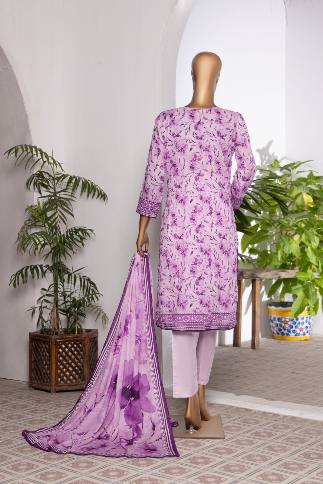 3 Piece - Khadija Lawn Bana Dora By Al Tawakkal Fabrics