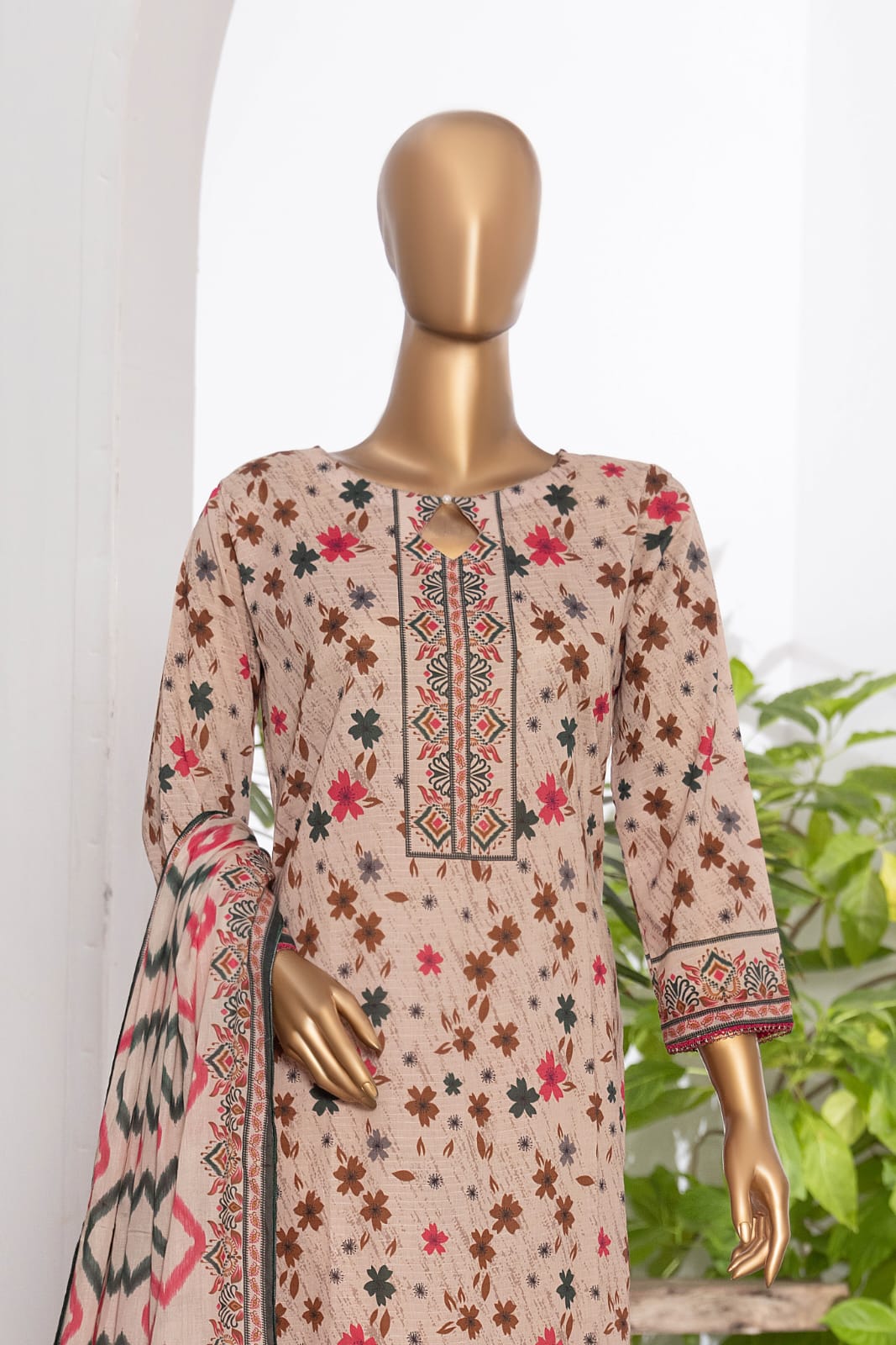 3 Piece - Khadija Lawn Bana Dora By Al Tawakkal Fabrics