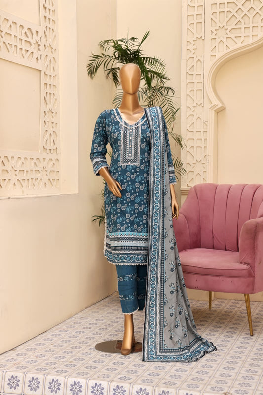 3 Piece - Khadija Lawn Bana Dora By Al Tawakkal Fabrics