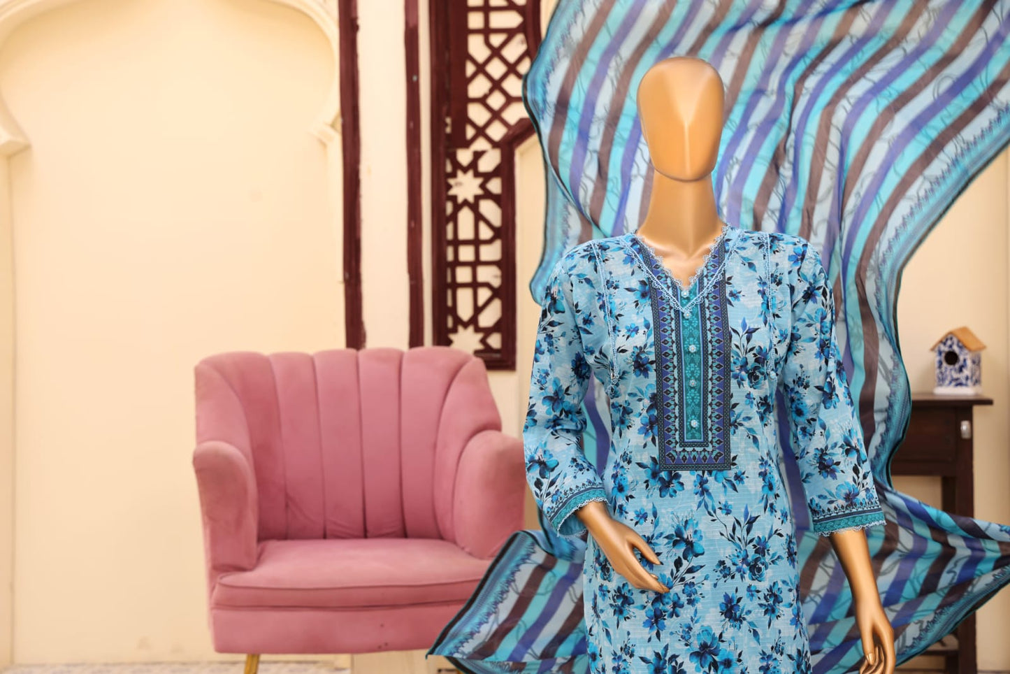 3 Piece - Khadija Lawn Bana Dora By Al Tawakkal Fabrics