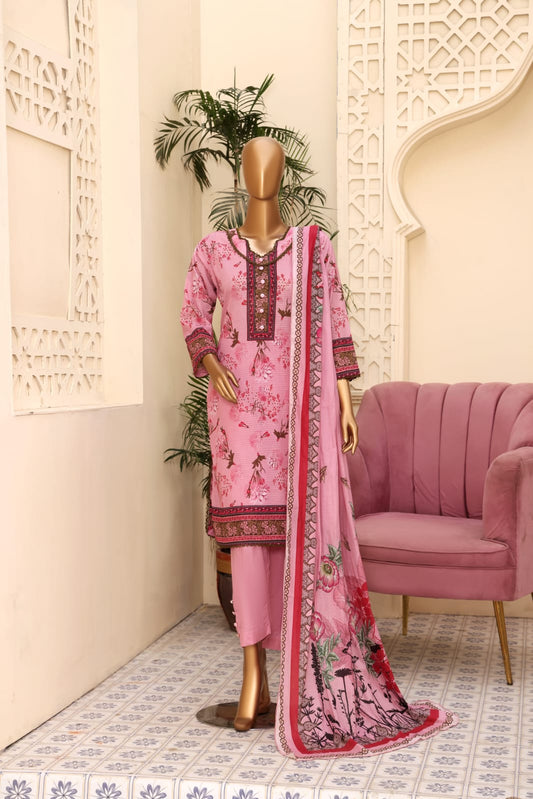 3 Piece - Khadija Lawn Bana Dora By Al Tawakkal Fabrics