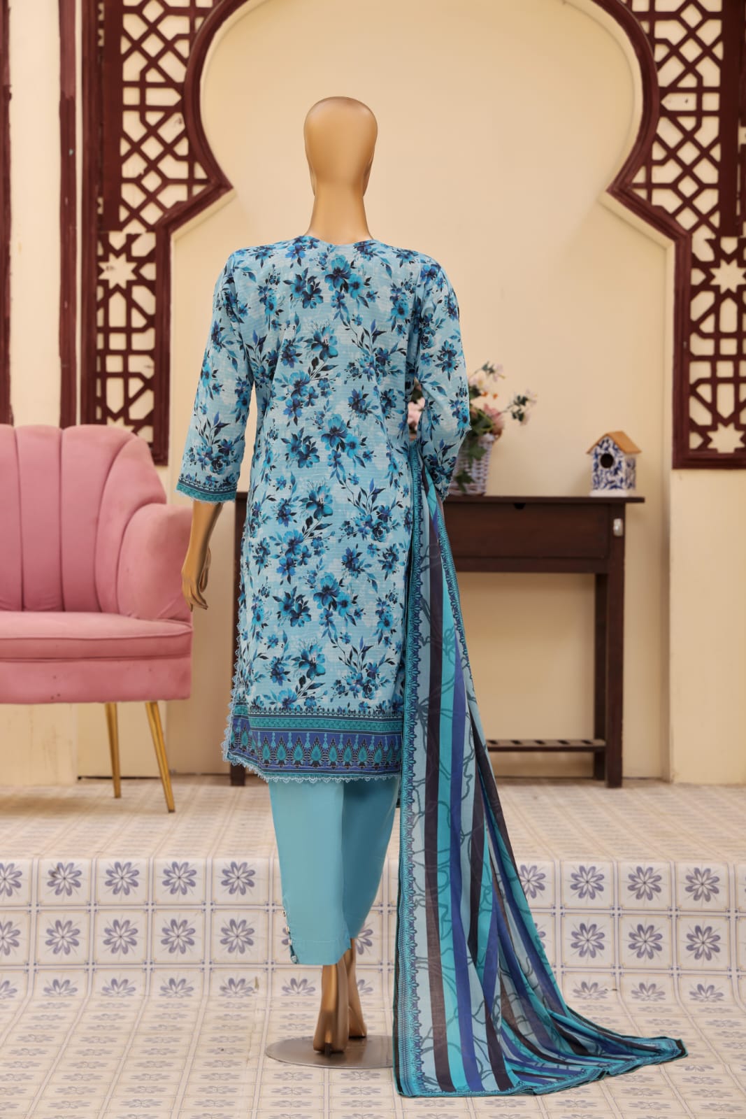 3 Piece - Khadija Lawn Bana Dora By Al Tawakkal Fabrics